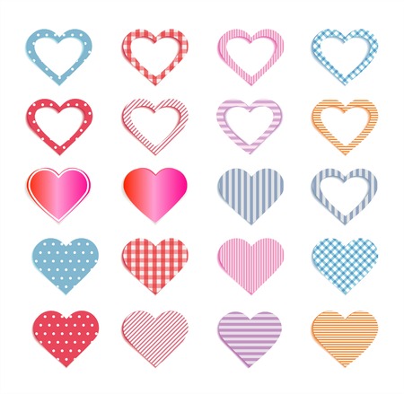 Hearts collection and also set of seamless patterns in Panel "Swatches".のイラスト素材
