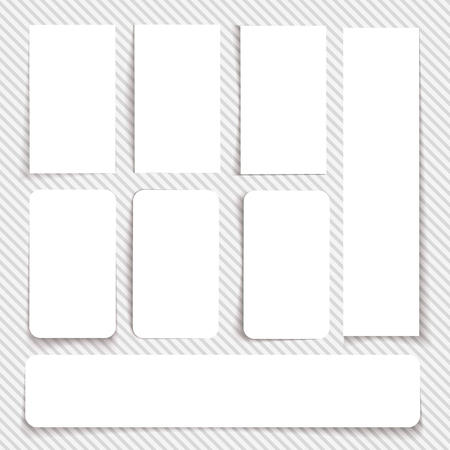 Set of empty white cards of different sizesのイラスト素材