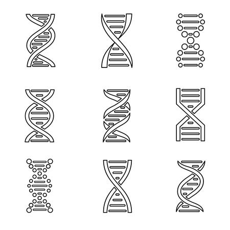 DNA icon set. Isolated on a white background.のイラスト素材