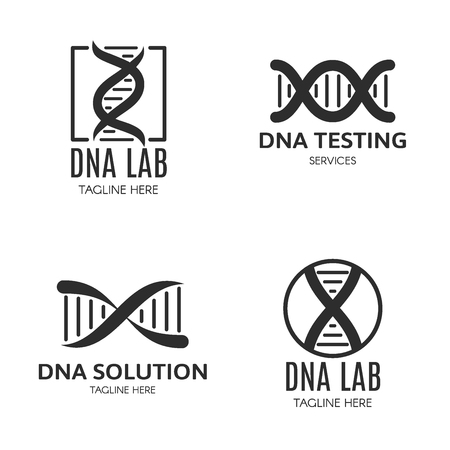 Set of logo with DNA and a place for text.のイラスト素材