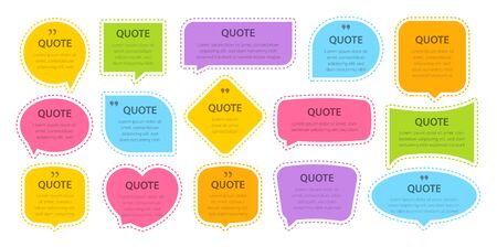 Quote colorful frames textboxes Blank template with print information design quotes.のイラスト素材