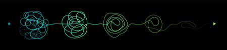 Line of messy clew symbols line of symbols with scribbled round element