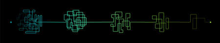 Line of messy clew symbols line of symbols with scribbled round element