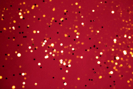 Jester red background with stars and glitter spangles.