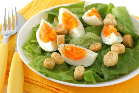 salad with boiled eggの写真素材