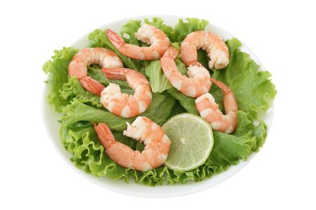 salad with shrimpsの写真素材