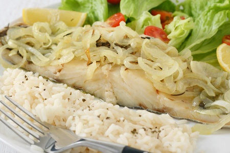 boiled codfish with rice