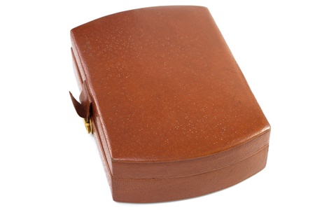 brown box on white backgroundの写真素材