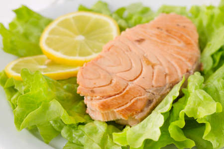 fried fish with lemonの写真素材