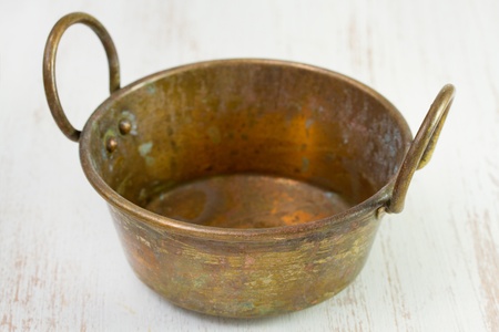 old dish on white backgroundの写真素材