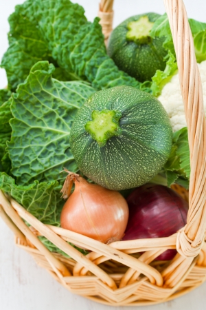 vegetables in basketの写真素材