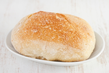 bread on white dishの写真素材