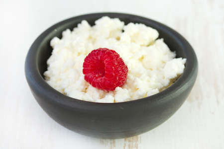 cottage cheese with raspberry