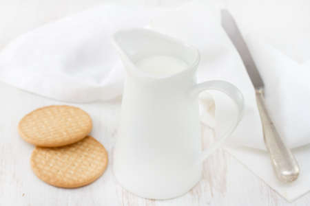 milk with cookiesの写真素材