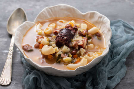 typical portuguese soup Sopa a lavradorの写真素材