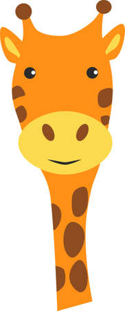 Cute cartoon little giraffe head with smile.のイラスト素材