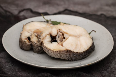 boiled fresh fish in dish