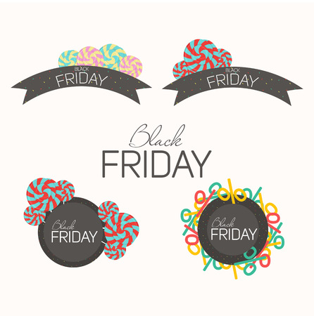 Modern Frame Black Friday for typography  with candy and discount percentのイラスト素材