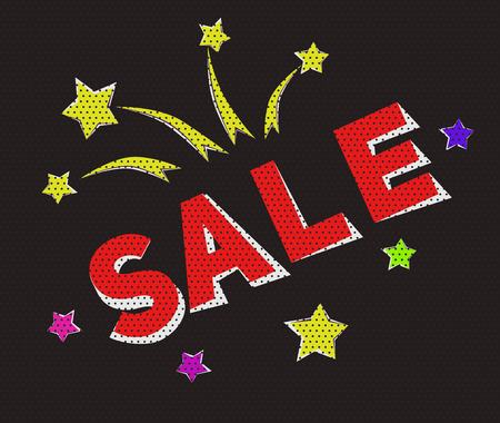 Black Friday Sale Banner in retro-cartoon styleのイラスト素材