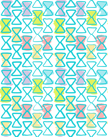 Seamless geometric pattern watercolor color, composed of trianglesのイラスト素材