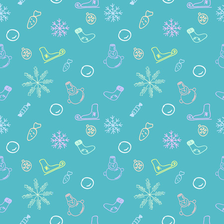 Seamless color pattern for Christmas and New Year. Drawn by hand shadingのイラスト素材
