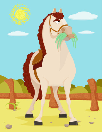 Horse in the Wild West in a modern style illustrationのイラスト素材
