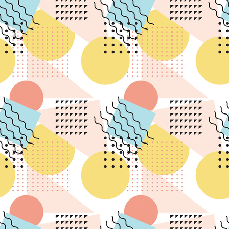 Seamless modern abstract geometric pattern of simple geometric shapesのイラスト素材