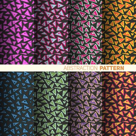 Set of seamless textures colorful Abstract Trianglesのイラスト素材