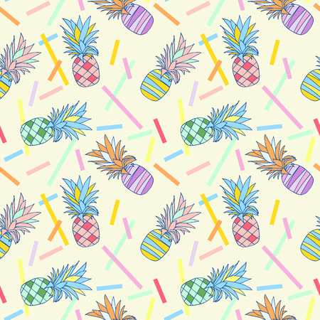 Pattern colour pineappleのイラスト素材