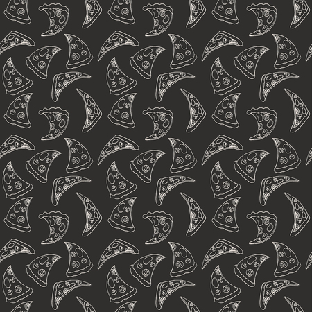 Seamless pattern pizza pepperoni MARGHERITA Capricciosa Romana Vienneseの写真素材