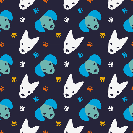 Bright faces of dogsのイラスト素材
