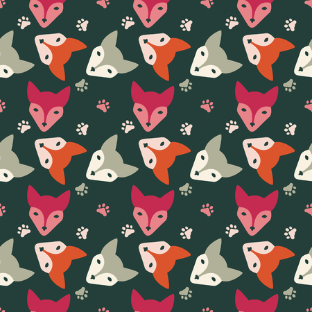 Bright faces foxsのイラスト素材