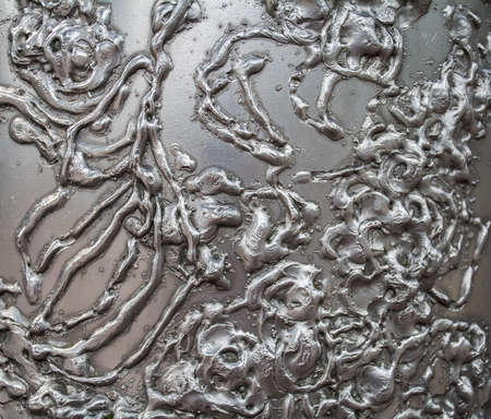 The uneven texture of white metal. Abstract background.の写真素材