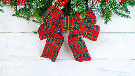 Christmas background with copy space, Christmas decorations and holiday and magic atmosphere, suitable for postcards and gift bagsの写真素材