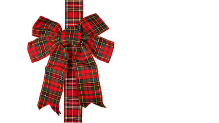 Isolated beautiful red-green bow on a white backgroundの写真素材