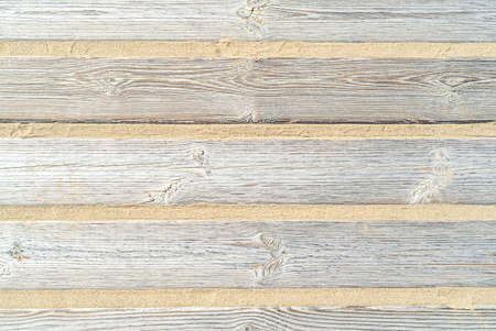 Wooden background with horizontal planks on the beach.の写真素材