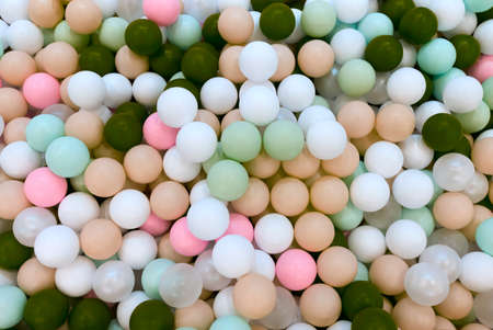 Multi-colored balls in the pool top viewの写真素材