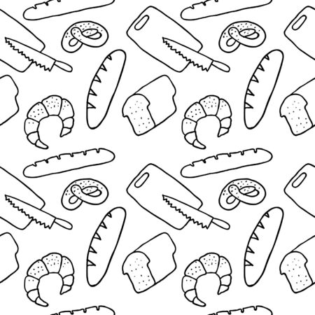 Hand Drawn Bread Seamlessのイラスト素材