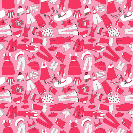 Clothes Color Hand Drawn Seamlessのイラスト素材