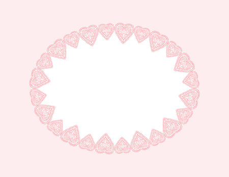 Valentines Day Background. Color Hearts Border Frameのイラスト素材