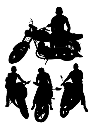 Motorcycle Silhouettes Setのイラスト素材
