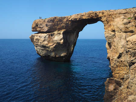 Azure Window at Gozo Island, Malta was one of the most famous stone arch. It was a movie location in the "Game of Thrones" HBO series. It appears as a backgroud on Khal Drogo's and Daeneryses weddingのeditorial素材
