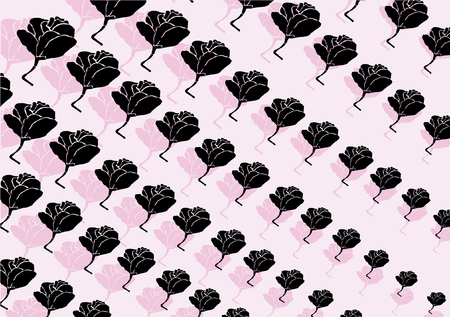 Vector background decorative roses black and pinkのイラスト素材