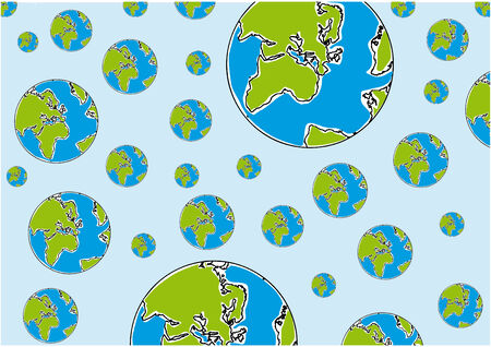 Vector colored world globe mapのイラスト素材