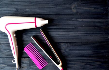 Hair care instruments. Beauty salon.の写真素材