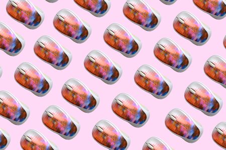 Computer mouse pattern. Usb mouse. Computer accessories.の写真素材