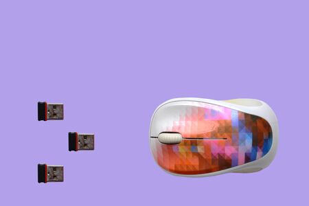 Computer mouse and usb. Usb mouse. Computer accessories.の写真素材