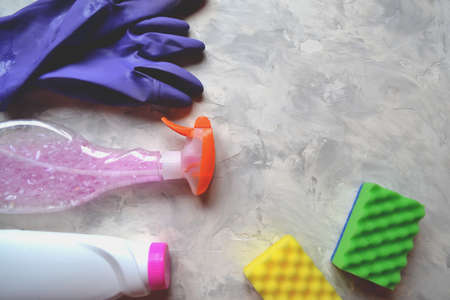 The objects for clean up home. Tools for homework.の写真素材