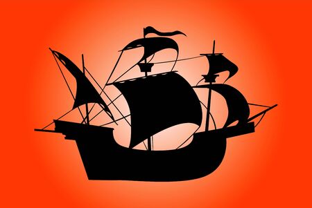 Ship silhouetteの写真素材