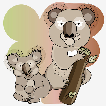 Happy Australia Day card with national animals . Suitable for Greeting card, poster and banner. Vector Illustration.のイラスト素材